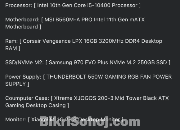 High configuration er gaming pc sell kora hobe